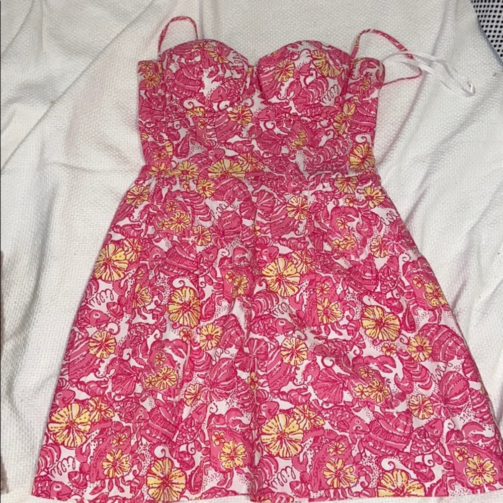 Sz 0 Pink and Yellow Lily Pulitzer Dress
